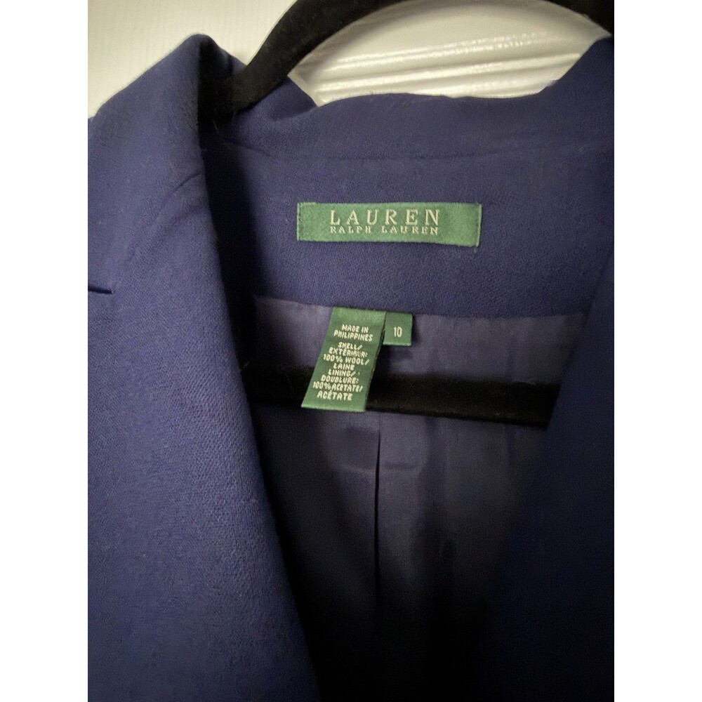 Lauren Ralph Lauren Double Breasted Blazer Navy Wool Gold Buttons 10 - Picture 6 of 8